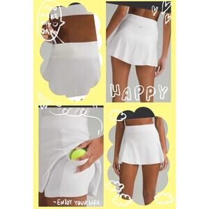 LULULEMON Size 6 Swiftly Tech High-Rise Skirt Tennis Skirt -White/White EUC